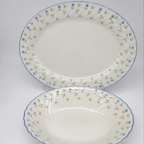 Johnson Brothers Melody Serving Set Platter and Salad Bowl - Picture 4 of 9